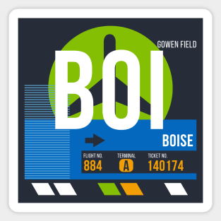 Boise (BOI) Airport // Retro Sunset Baggage Tag Sticker